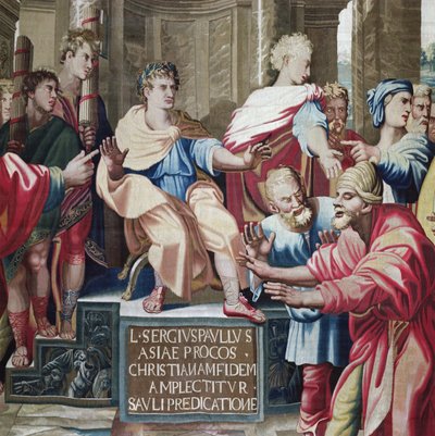 Tapestry Depicting the Acts of the Apostles, the Blinding of Elymas (detail) by Raffaello Sanzio Raphael